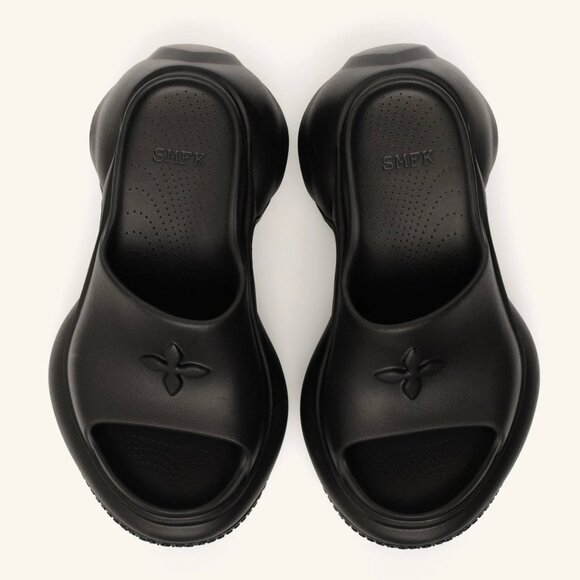 Compass Wave High-Heel Bumper Sandal In Black - Size 7/37 24cm - Picture 3 of 7